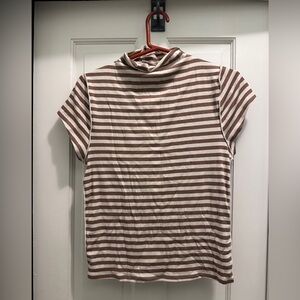 Free People Striped Brown and White Women's Top New XL